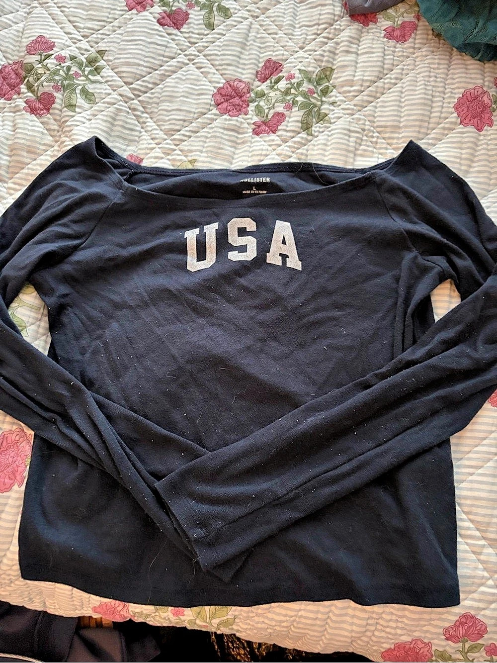 Hollister USA Long Sleeve Tee Size Large